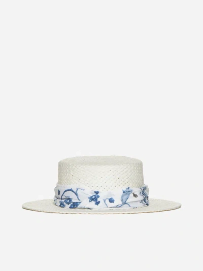Shop Maison Michel Kiki Straw Hat In Natural