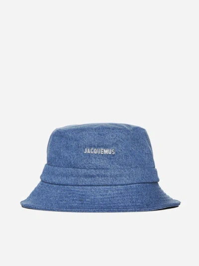 Shop Jacquemus Le Bob Gadjo Denim Hat In Blue