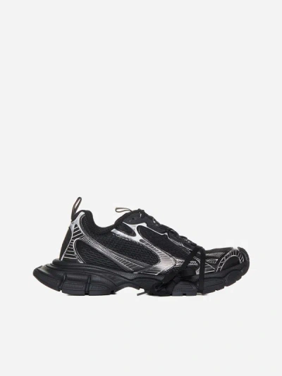 Shop Balenciaga 3xl Mesh And Faux Leather Sneakers In Black,white