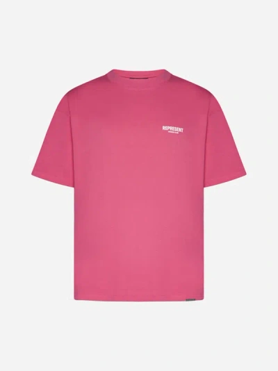 Shop Represent Logo Cotton T-shirt In Bubblegum Pink