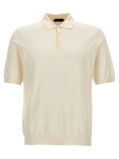 Shop Zanone Cotton Shirt Polo In White