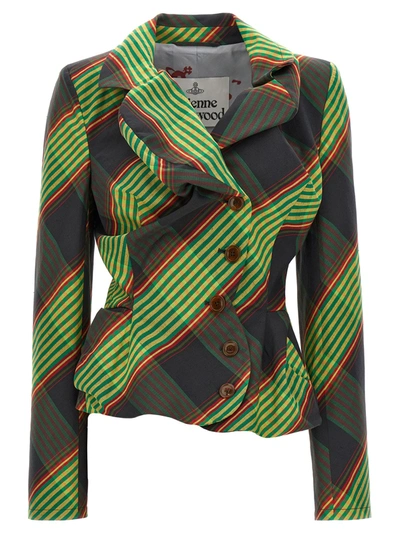 Shop Vivienne Westwood Drunken Tailored Blazer And Suits Multicolor