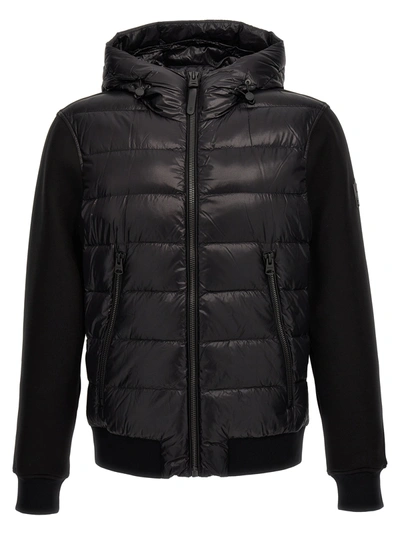 Mackage Hooded Quilted-panel Jacket In Black