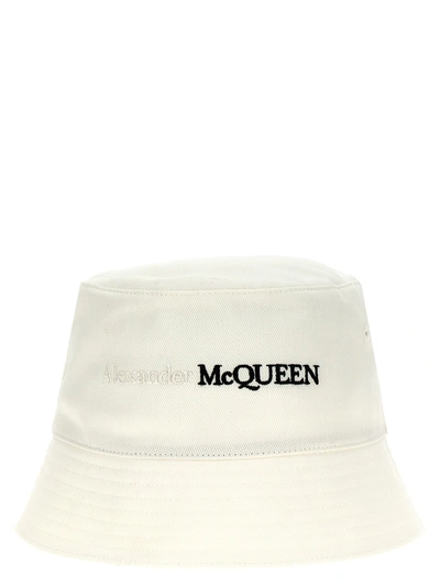 Shop Alexander Mcqueen Logo Bucket Hat Hats In White/black