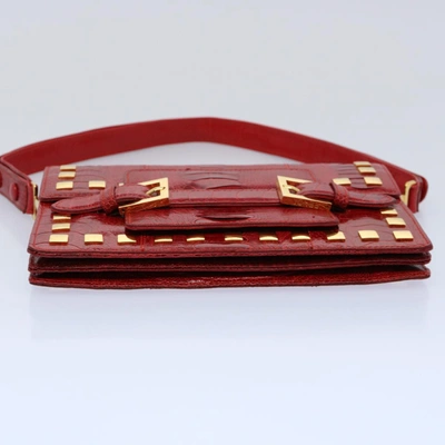 Shop Fendi Red Leather Shoulder Bag ()