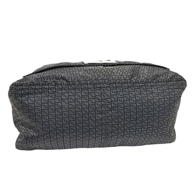 Shop Fendi Zucchino Grey Synthetic Shoulder Bag ()