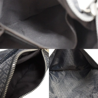Shop Fendi Zucchino Grey Synthetic Shoulder Bag ()