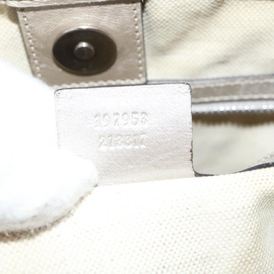 Shop Gucci Imprime Silver Canvas Tote Bag ()