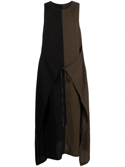 Shop Uma Wang Women Aerial Dress In Uw069 Brown/black