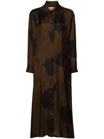 Shop Uma Wang Women Amare Dress In Uw069 Brown/black