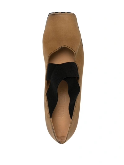 Shop Uma Wang Women High Ballet Calf Shoes In Uw249 Mustard/black