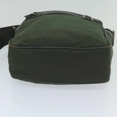 Shop Prada Khaki Synthetic Shoulder Bag ()