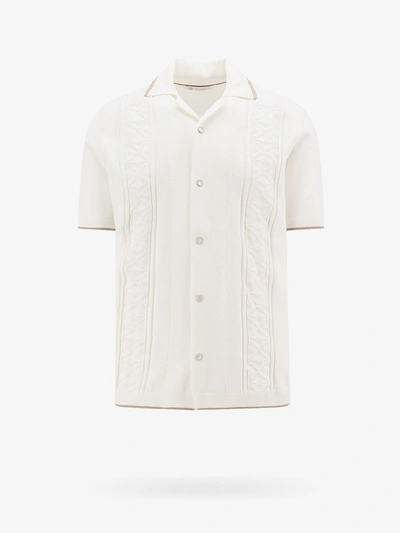 Shop Brunello Cucinelli Polo Shirt In White