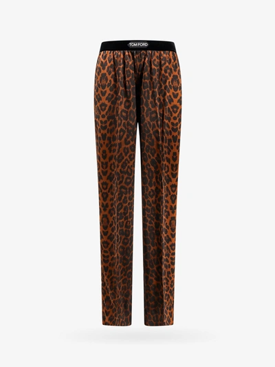 Shop Tom Ford Trouser In Natural Print