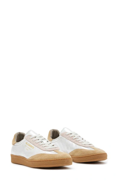 Shop Allsaints Thelma Sneaker In Silver/ Rose Pink