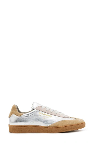Shop Allsaints Thelma Sneaker In Silver/ Rose Pink