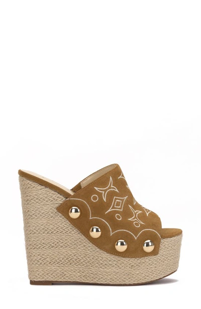 Jessica Simpson Vadim Platform Wedge Sandal In Saddle Ranch
