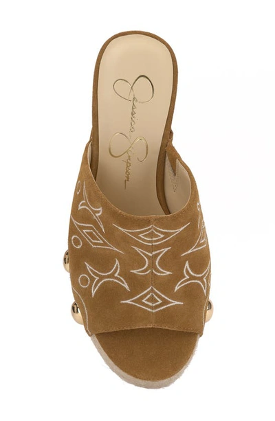 Jessica Simpson Vadim Platform Wedge Sandal In Saddle Ranch
