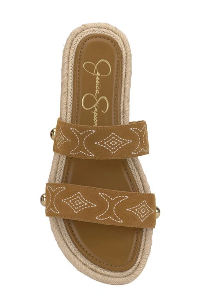 Shop Jessica Simpson Jasdin Espadrille Slide Sandal In Saddle Ranch