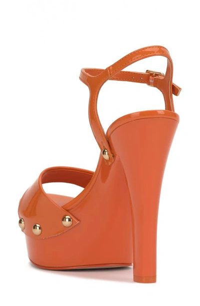 Jessica Simpson Calenta Ankle Strap Platform Sandal In Tangerine