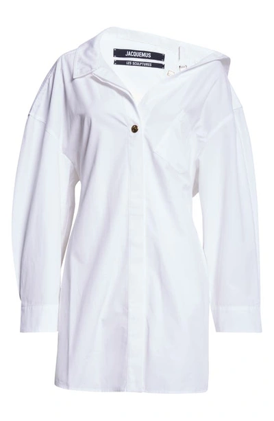 Jacquemus Les Sculptures Dropped Shoulder La Mini Robe Chemisier Dress In White