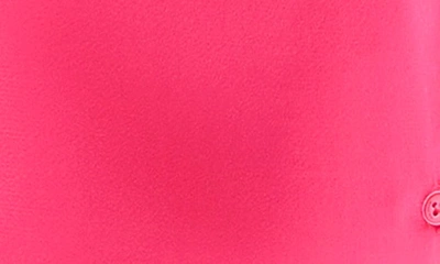 Shop Halogen Collarless Satin Button-up Shirt In Magenta Pink