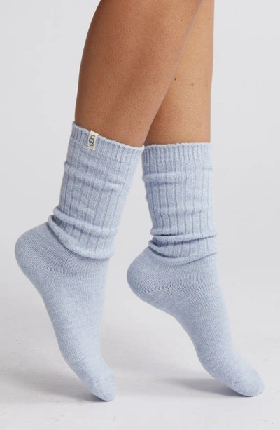 Shop Ugg Ribbed Crew Socks In Bluebell