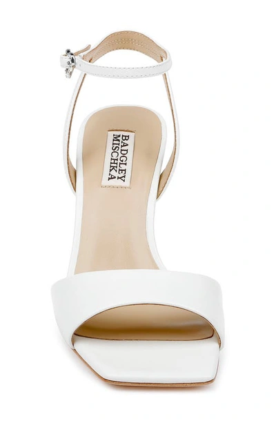 Shop Badgley Mischka Cady Ankle Strap Sandal In Soft White