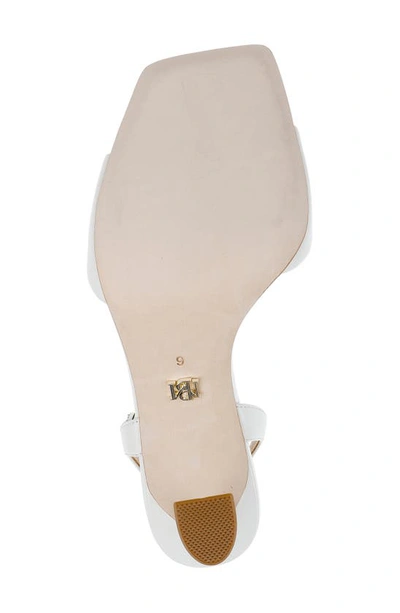 Badgley Mischka Cady Leather Crystal Heart Ankle-strap Sandals In Soft White