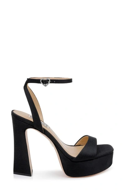 Shop Badgley Mischka Collection Caia Ankle Strap Platform Sandal In Black