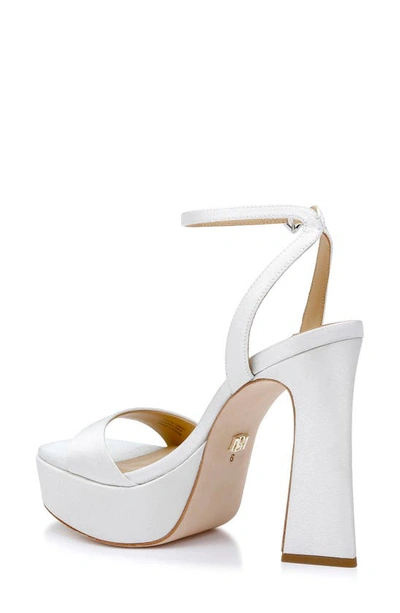 Shop Badgley Mischka Caia Ankle Strap Platform Sandal In Soft White