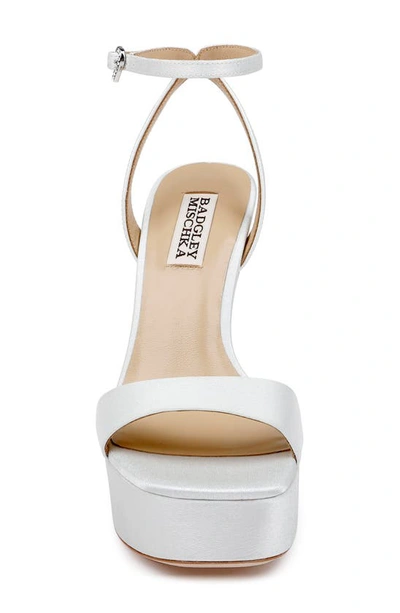 Shop Badgley Mischka Caia Ankle Strap Platform Sandal In Soft White