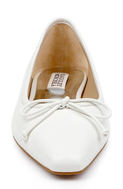 Shop Badgley Mischka Cam Pointed Toe Ballet Flat In Soft White