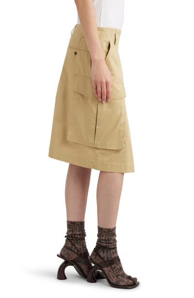 Shop Dries Van Noten Skilt Pleated Cargo Wrap Skirt In Beige
