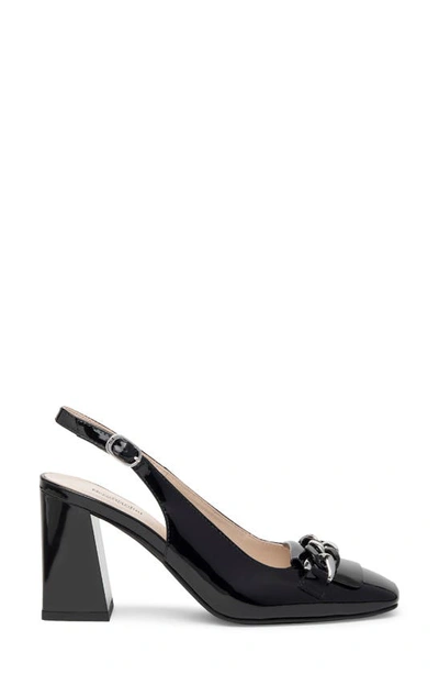 Nerogiardini Patent Chain Slingback Pumps In Black