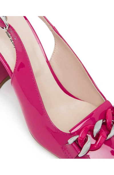 Nerogiardini Patent Chain Slingback Pumps In Pink