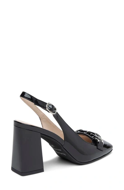 Nerogiardini Patent Chain Slingback Pumps In Black