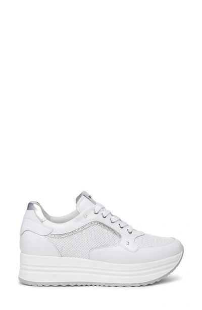 Shop Nerogiardini Perfed Platform Sneaker In White
