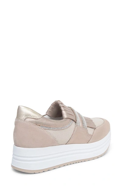 Shop Nerogiardini Kiltie Bling Platform Sneaker In Pink