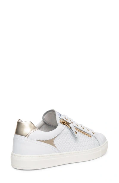 Shop Nerogiardini Basketweave Side Zip Sneaker In White