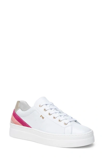 Shop Nerogiardini Retro Stripe Sneaker In White