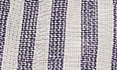 Topshop Woven Texture Blue Stripe Short Sleeve Shirt In Blue - Part Of A Set In Mid Blue