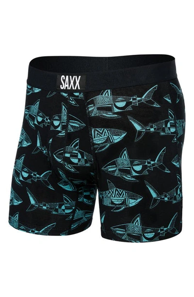 Shop Saxx Vibe Super Soft Slim Fit Boxer Briefs In Erik Abel-sharks