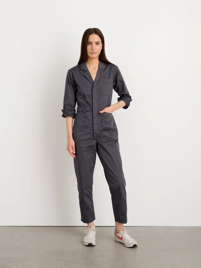 Shop Alex Mill Standard Jumpsuit In Cotton Twill In Iron Grey