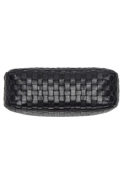 Shop Clare V . Midi Sac Woven Leather Crossbody Bag In Twilight Woven Checker