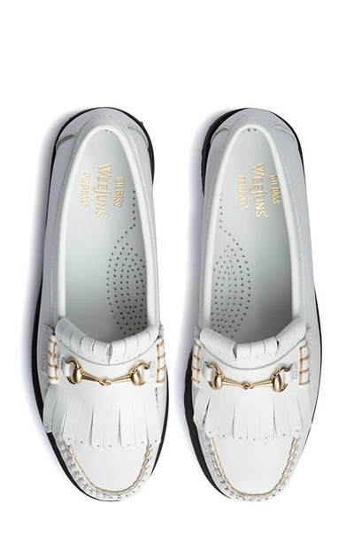 G.h.bass Weejuns Lianna Bit Lug Loafers In White