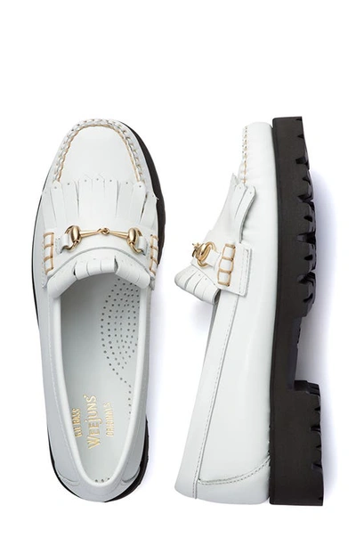 G.h.bass Weejuns Lianna Bit Lug Loafers In White