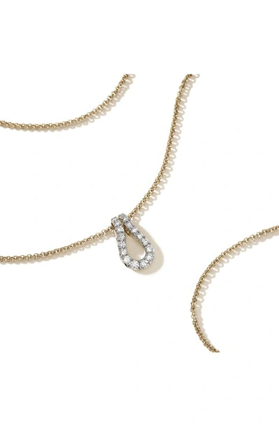 John Hardy 14k Yellow Gold Surf Diamond Link Pendant Necklace, 16-18