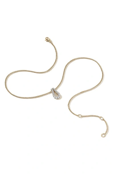 John Hardy 14k Yellow Gold Surf Diamond Link Pendant Necklace, 16-18