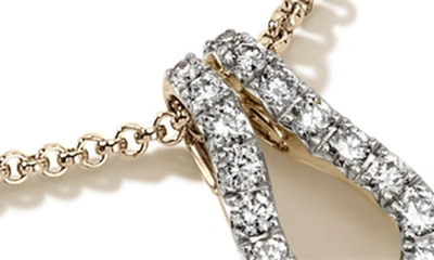John Hardy 14k Yellow Gold Surf Diamond Link Pendant Necklace, 16-18